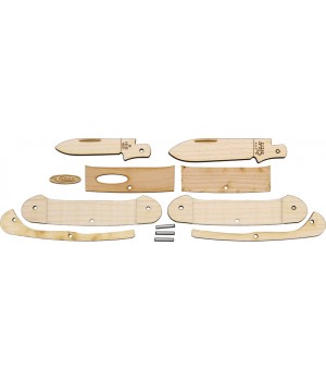 Case Wooden Knife Kit Canoe Small and large spear blades