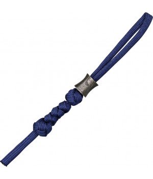 Grindworx Concave Damascus Bead w/ State Blue Cord Lanyard