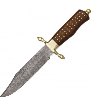 Damascus Brass Pin Bowie